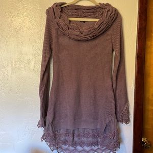 RYU Women’s Tunic Sweater Size L Purple/Mauve color